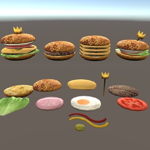 【3D小物】ハンバーガー作成セット