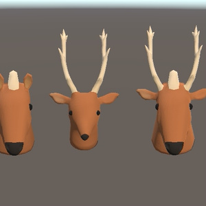【3D小物】ウマとシカと馬鹿の頭（あにまるへっず） 缩略图 3