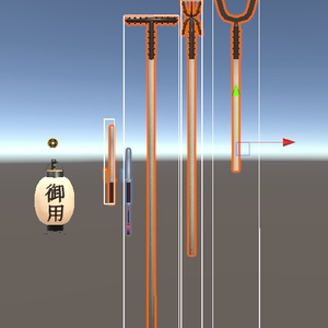 【3D小物】江戸時代の捕り物道具セット（十手、三道具、弓張提灯、寛永通宝） 缩略图 5