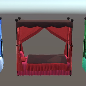 【3D小物】シンプルな天蓋付ベッド