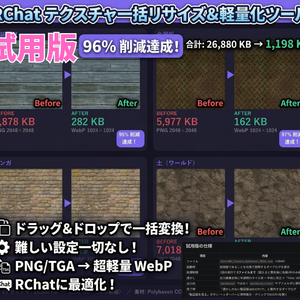 試用版【VRChat】テクスチャ一括最適化ツール — VRC Texture Optimizer