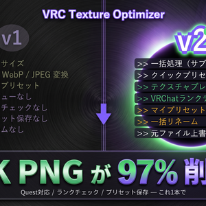 【無料】【VRChat】テクスチャ一括最適化ツール v2 — VRC Texture Optimizer