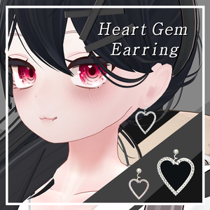 [Free] [VRC] Heart Gem Earring