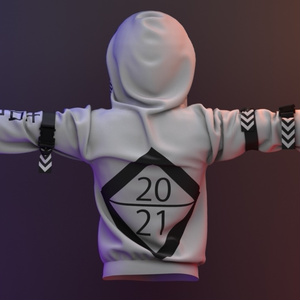 Tech Hoodie [VRChat] 3D Asset 缩略图 5