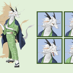 【立ち絵】和装の龍人