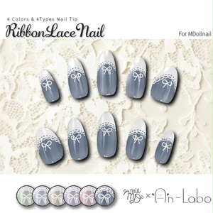【かんたん着用】RibbonLaceNail【VRネイルチップ】【MDollnail対応】#あんらぼぶい