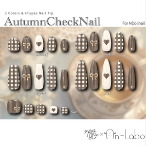 【かんたん着用】AutumnCheckNail【VRネイルチップ】【MDollnail対応】#あんらぼぶい 缩略图 3