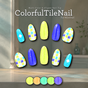 【かんたん着用】ColorfulTileNail【VRネイルチップ】【MDollnail対応】#あんらぼぶい