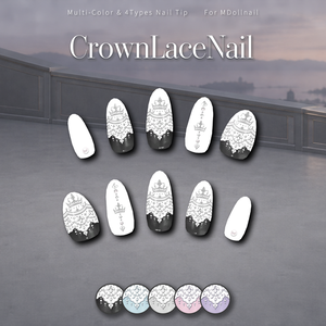 【リリースセール中!!】【かんたん着用】CrownLaceNail【VRネイルチップ】【MDollnail対応】#あんらぼぶい