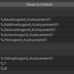 こごみのAnimatorをいい具合にするセット