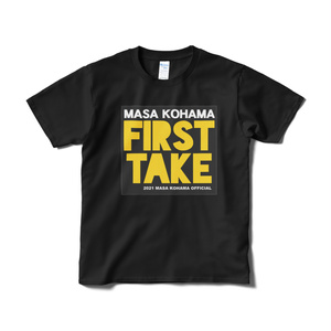 【002】マサ小浜「FIRST TAKE」オフィシャル・Ｔシャツ【ロゴ】（黒）