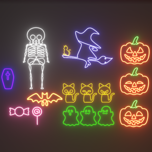 ハロウィン　ネオンサイン風