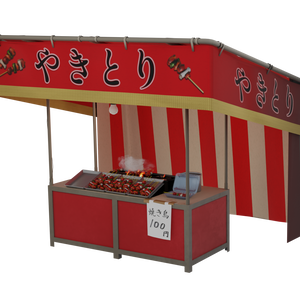 焼き鳥を売る屋台（3Dモデル/小物）