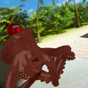 【VRChat】蛸対応？ ちょこんと乗せるヘルメット