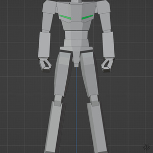 02体型検討用シンプルロボ（目安ライン、ホネホネモデル付き）（Blender)
