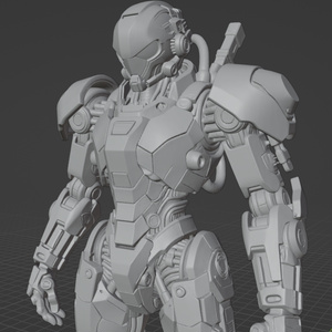 オリジナルロボ像H 頭長150ミリ、3Dプリント用stlデータ（AI活用）*プリント未確認データ*
