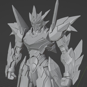 オリジナルロボ像K 頭長150ミリ、3Dプリント用stlデータ（AI活用）*プリント未確認データ*