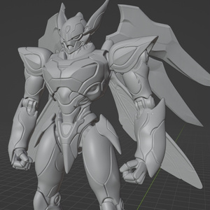 オリジナルオーラバトラー像B 頭長150ミリ、3Dプリント用stlデータ（AI活用）*プリント未確認データ*