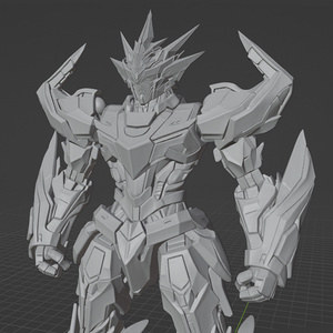 オリジナルロボ像N 頭長150ミリ、3Dプリント用stlデータ（AI活用）*プリント未確認データ*