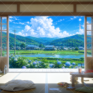 [ Vtuber 3D background : Summer Countryside Room ]