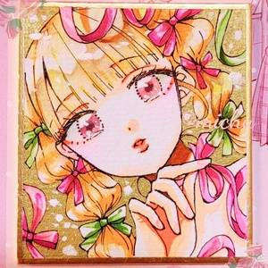 完売御礼【ミニ色紙原画】「薔薇と詩季」コピックイラスト