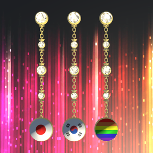 【VRChat】Japan, South Korean and Pride Flag earrings
