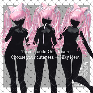 【14アバター対応】 VRC H♥ir .exe 003 ☁️Silky Mew Hair🤍シルキーミューヘアー🤍【VRC】 缩略图 5