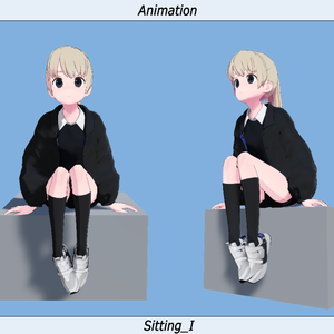 VRC用座りIdleモーション_03(Sitting Idle Motion)_Mir