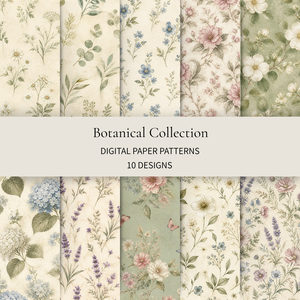 Botanical Collection｜ボタニカルデジタルペーパー 10柄セット