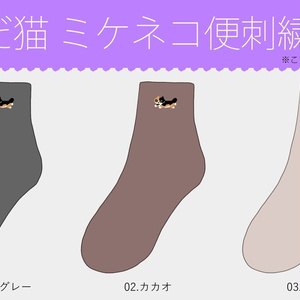 【受注】ミケネコ便刺繍靴下