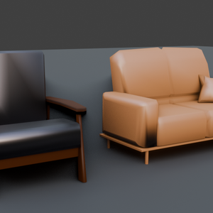 3Dmodelソファ、椅子