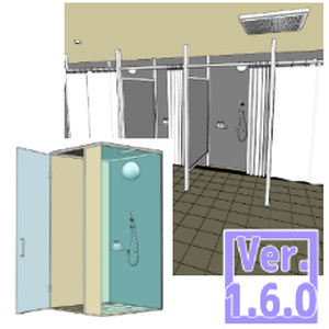 ３D　シャワーブース(クリスタ1.6.0~・コミスタ用)浴場　風呂