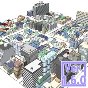 ３D 遠景街(クリスタ1.6.0~用・コミスタ用）村　建物　背景