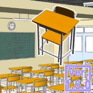 ３D　学校教室　素材集（クリスタ1.6.0~・コミスタ用）背景