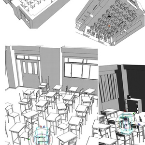 ３D　学校教室　素材集（クリスタ1.6.0~・コミスタ用）背景 缩略图 5