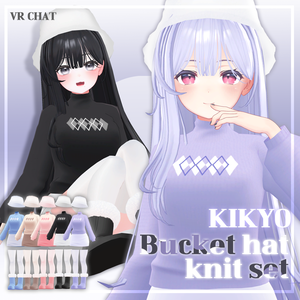 桔梗(Kikyo) Bucket hat & knit set / バケットハット ニット セット