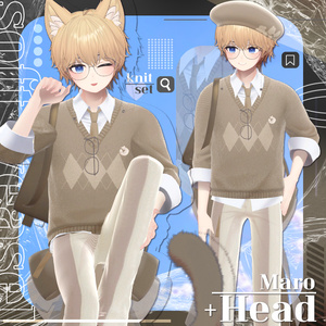 soft weasel / ribbon knit set / simple knit set / 水瀬(Minase) / 狛乃(Komano) / +Head / くうた(Kuuta) (VRC/VRChat) 缩略图 4