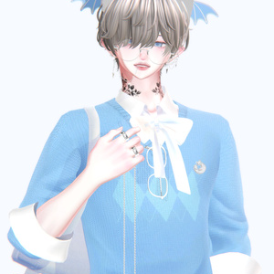 soft weasel / ribbon knit set / simple knit set / 水瀬(Minase) / 狛乃(Komano) / +Head / くうた(Kuuta) (VRC/VRChat) 缩略图 16