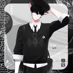 soft weasel / ribbon knit set / simple knit set / 水瀬(Minase) / 狛乃(Komano) / +Head / くうた(Kuuta) (VRC/VRChat) 缩略图 13