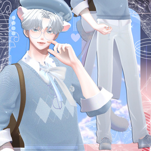 soft weasel / ribbon knit set / simple knit set / 水瀬(Minase) / 狛乃(Komano) / +Head / くうた(Kuuta) (VRC/VRChat) 缩略图 14