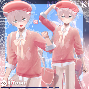 soft weasel / ribbon knit set / simple knit set / 水瀬(Minase) / 狛乃(Komano) / +Head / くうた(Kuuta) (VRC/VRChat) 缩略图 2