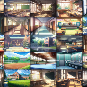【4Kアニメ系現代建物シリーズ⑤】学校編　其の二 　131枚