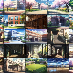 【4Kアニメ系現代建物シリーズ⑤】学校編　其の三 　131枚