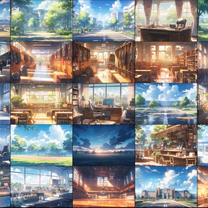 【4Kアニメ系現代建物シリーズ⑤】学校編　其の六　100枚