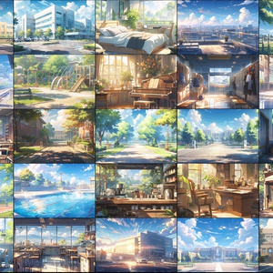 【4Kアニメ系現代建物シリーズ⑤】学校編　其の七　100枚