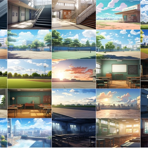 【4Kアニメ系現代建物シリーズ⑤】学校編　其の九　100枚