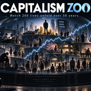 CAPITALISM ZOO｜200人を50年間眺める資本主義シミュレーター【β版】