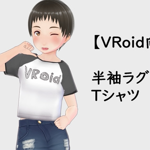 【VRoid向け衣装】半袖ラグランTシャツ