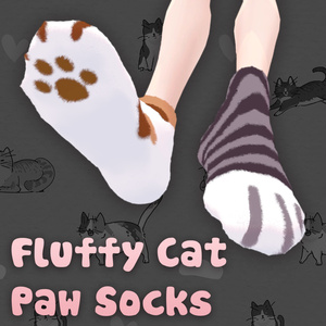 【10アバター対応】Fluffy Cat Paw Socks | ふわふわ猫の足ソックス