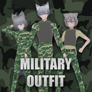 【3アバター対応】 Military Outfit | ミリタリー衣装